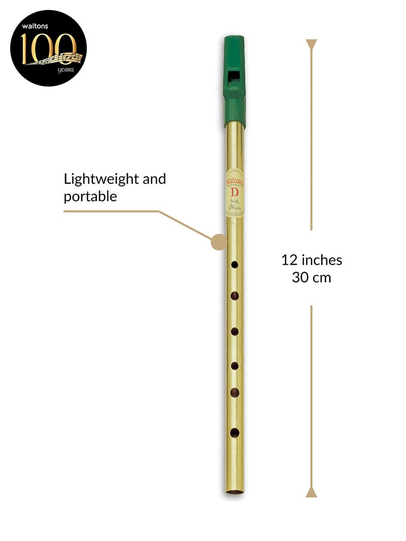 Waltons Irish Tin Whistle Key of D | Walton's Penny Whistle Ireland Classical Celtic Folk Brass Instrument | Easy-to-learn, perfect for Beginners - Image 1